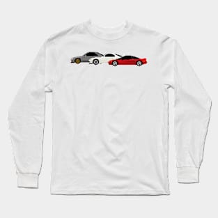 JDM Sports Car Combo Pixelart Long Sleeve T-Shirt